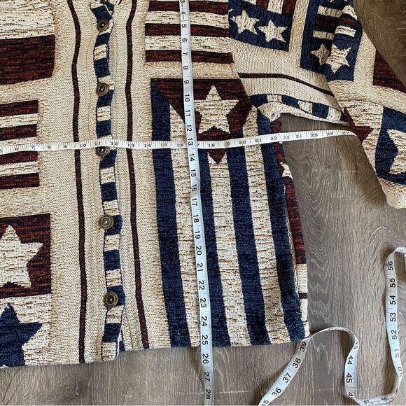 vintage sugar street weaver american flag knit tapestry jacket - Picture 5 of 5